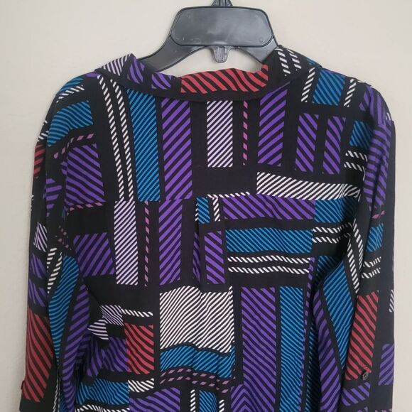 Dana Buchman Womens Size XL Extra Large Button Down Blouse Top Shirt Abstract - Picture 6 of 10